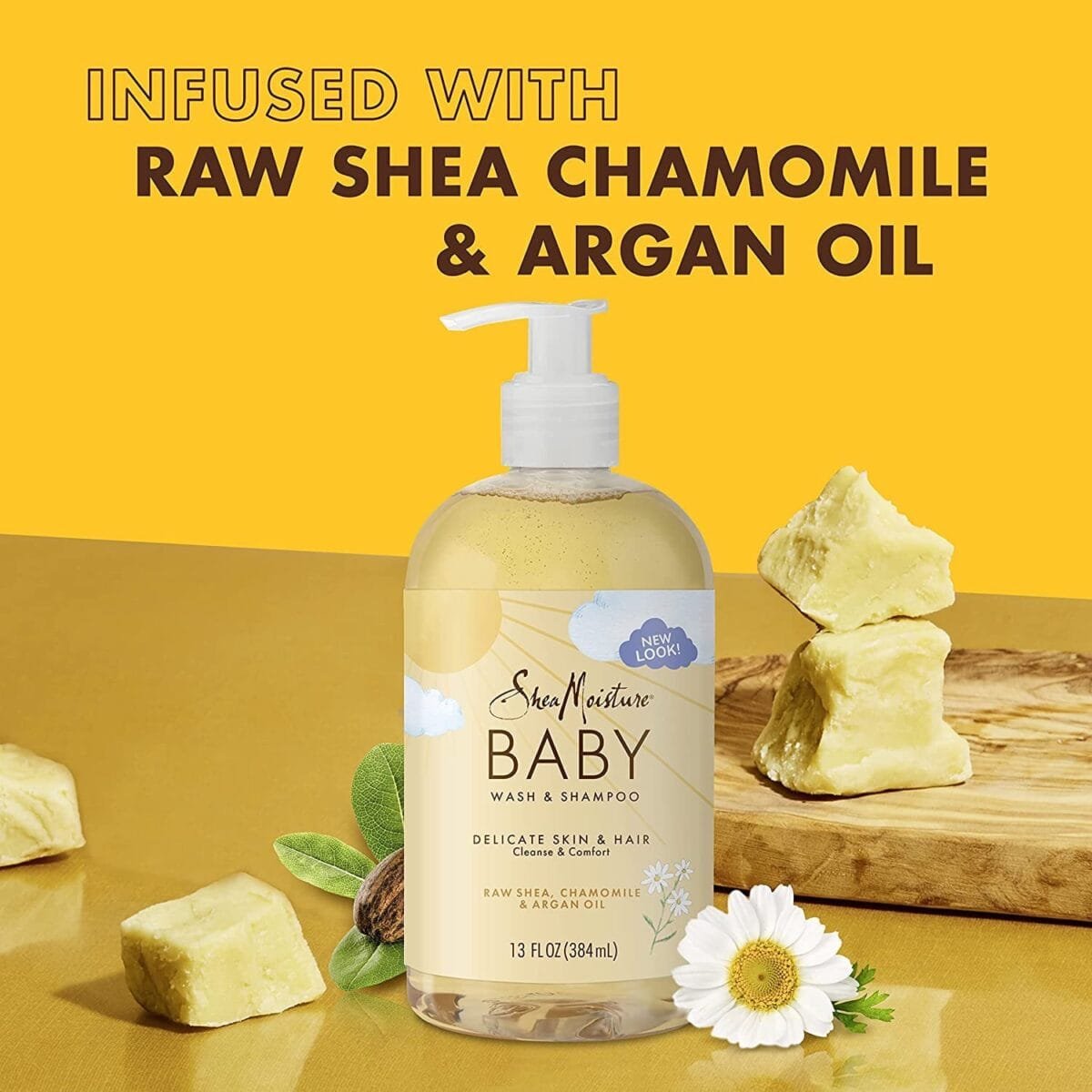 ⁦SheaMoisture, Baby Wash & Shampoo with Raw Shea, Chamomile & Argan Oil – Gentle Cleansing for Delicate Skin and Hair⁩ - الصورة ⁦3⁩
