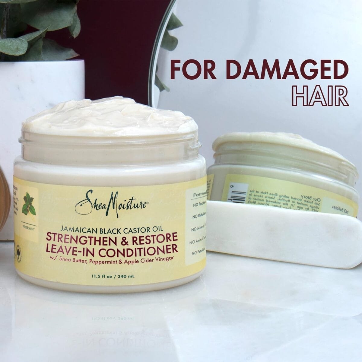 ⁦SheaMoisture, Leave-In Conditioner with Jamaican Black Castor Oil – Strengthen, Hydrate, and Detangle⁩ - الصورة ⁦4⁩