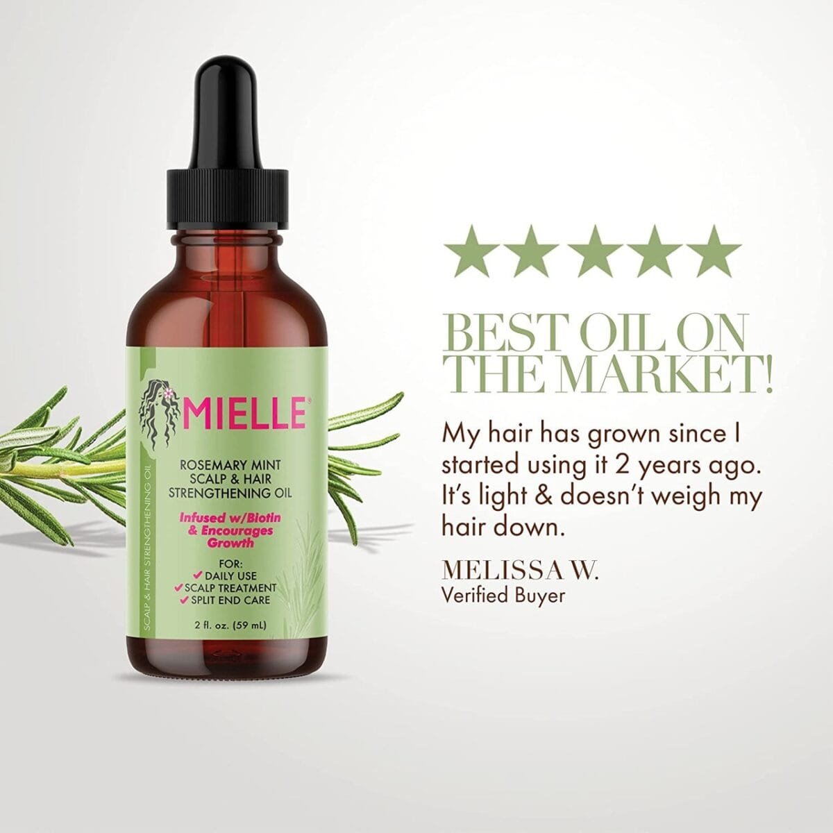 ⁦Mielle, Scalp and Hair Strengthening Oil - Rosemary Mint⁩ - الصورة ⁦2⁩