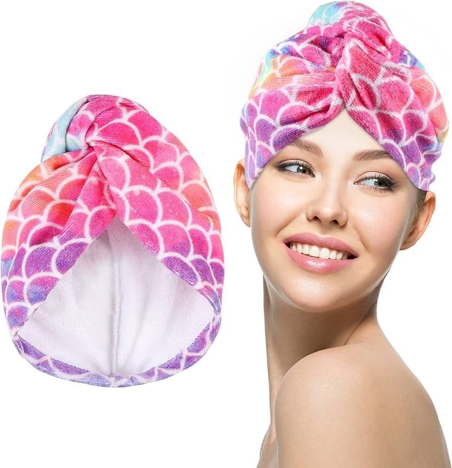 img_1395-1 Mermaid Microfiber Hair Towel Turban - Image 1