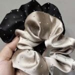 Premium Satin Silk Scrunchie with Rhinestones - Pick Your Color - Image 4