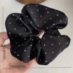 Premium Satin Silk Scrunchie with Rhinestones - Pick Your Color - Image 5