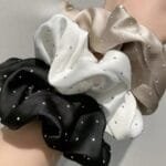 Premium Satin Silk Scrunchie with Rhinestones - Pick Your Color - Image 6