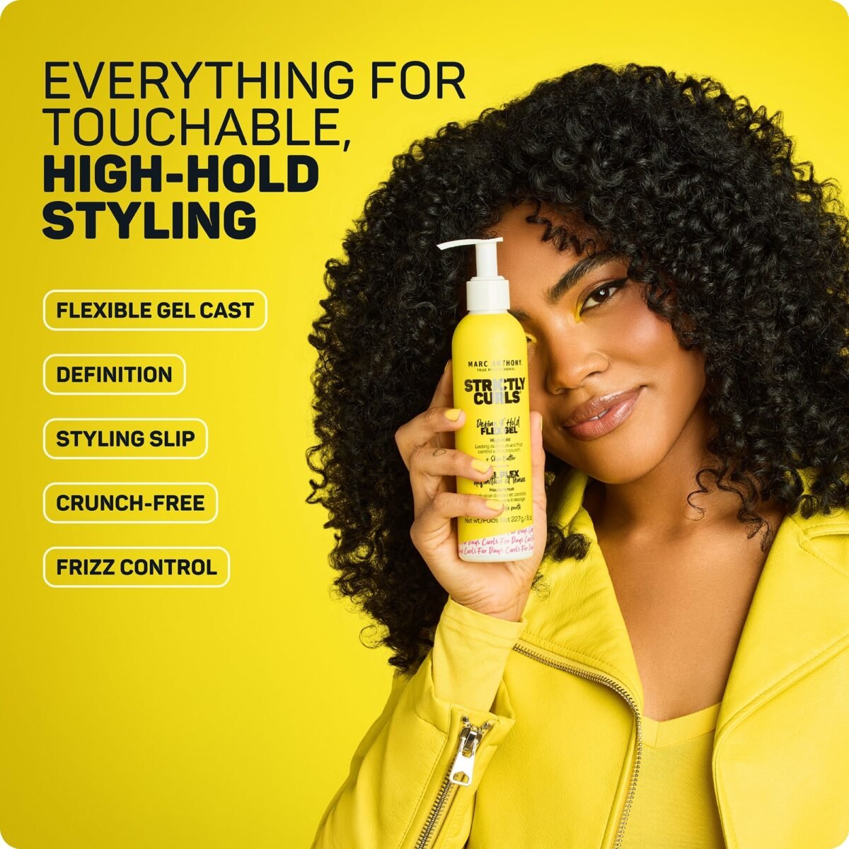 ⁦Marc Anthony Strictly Curls Define & Hold Flex Gel – High Hold Curl Defining Gel, Frizz Control, Crunch-Free Styling⁩ - الصورة ⁦2⁩
