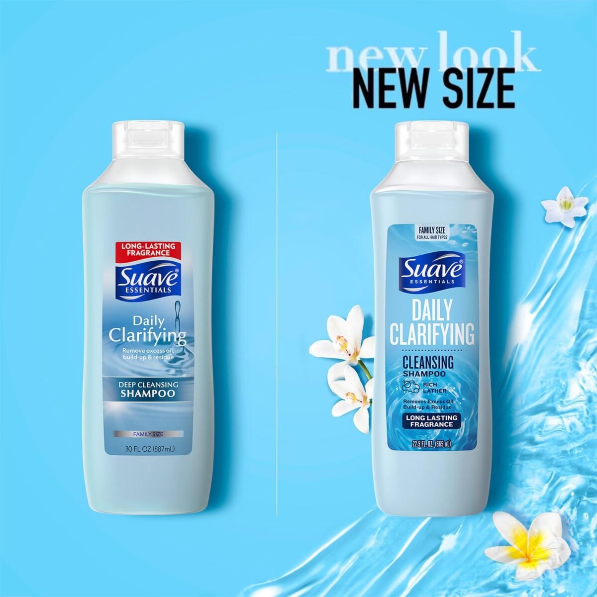 Suave Essentials Daily Clarifying Cleansing Shampoo 665ml – Deep Cleansing Shampoo for Build-Up, Oily Scalp & Residue Removal - Image 2