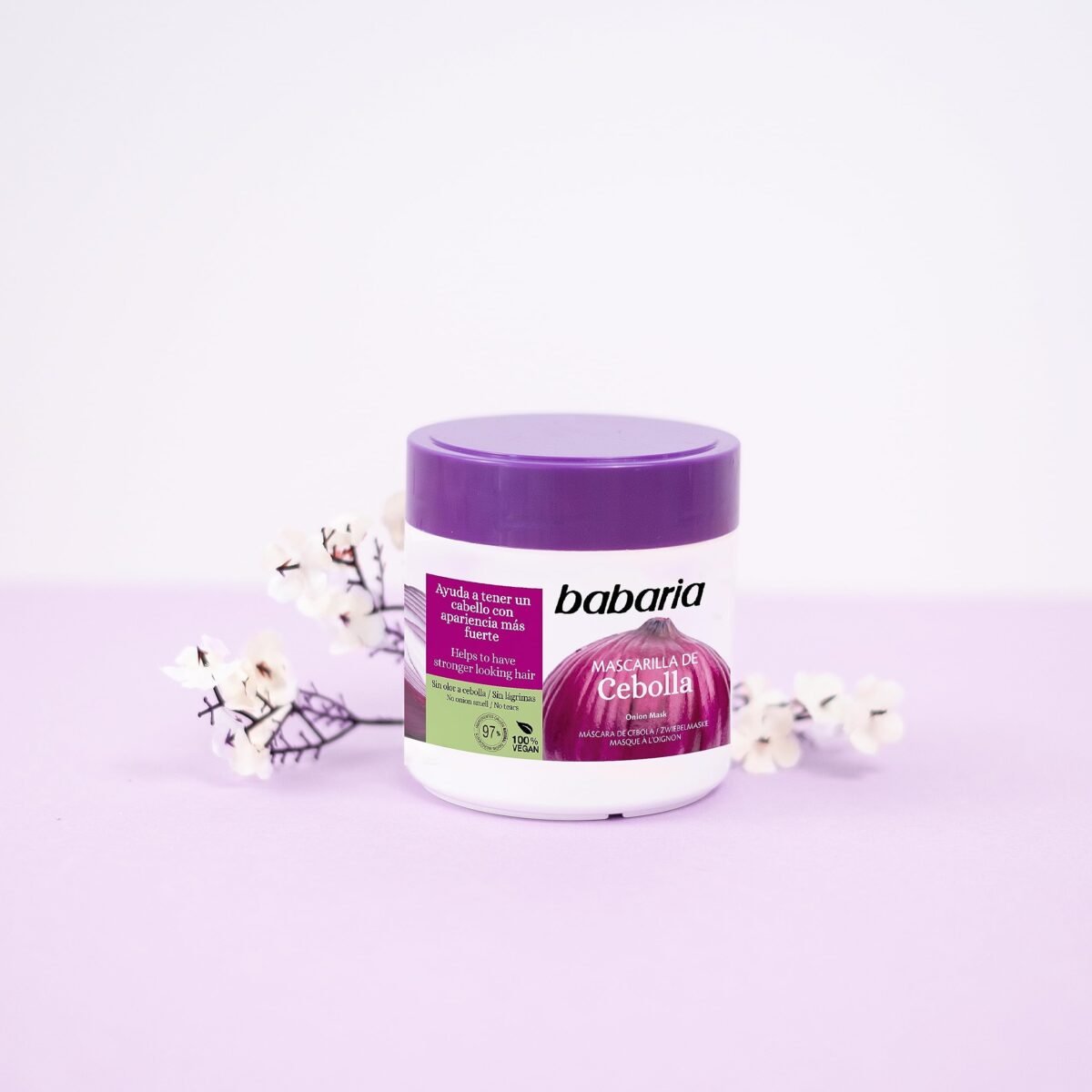 Babaria Onion Hair Mask 400ml – Sweet Floral Scent - Image 3