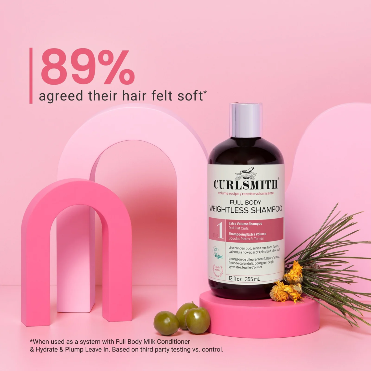 ⁦CurlSmith Full Body Weightless Shampoo 355ml – Volumizing Shampoo for Fine, Flat Curly Hair (Sulphate-Free, Silicone-Free)⁩ - الصورة ⁦6⁩