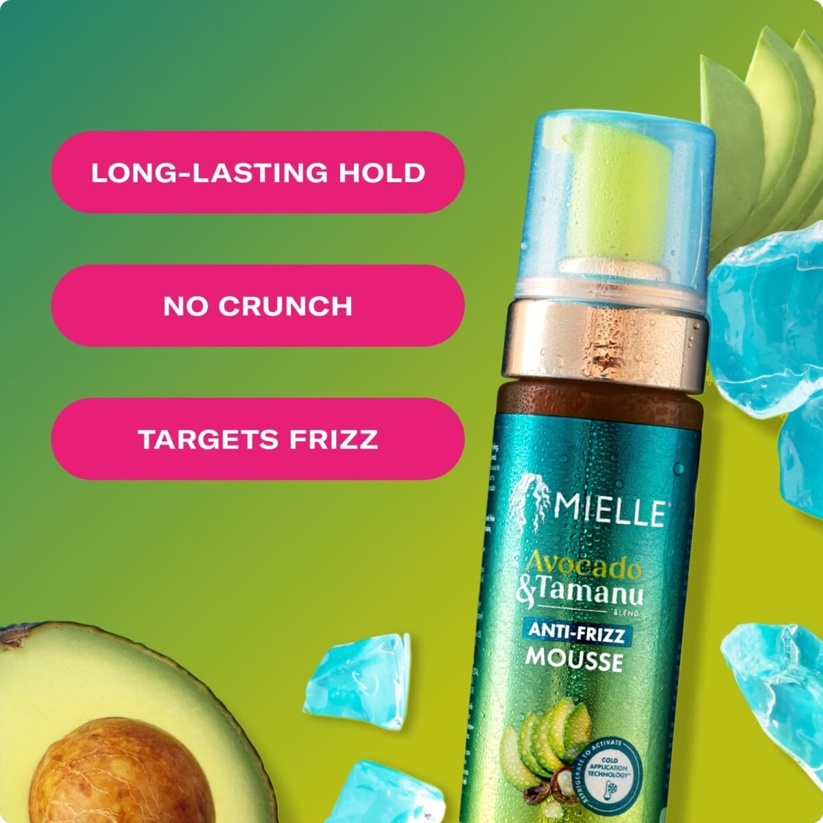 Mielle Avocado & Tamanu Anti-Frizz Mousse Medium Hold 222ml - Image 2